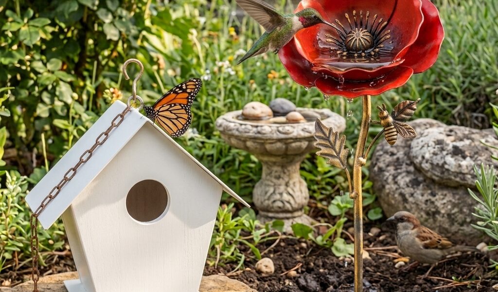 Abbeveratoi da giardino per piccoli esploratori: casette per uccellini, api e farfalle